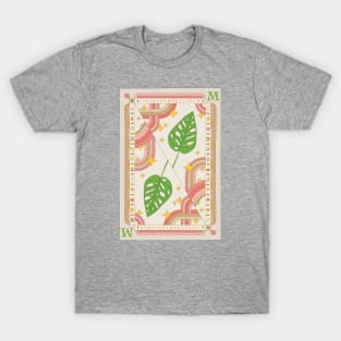 Monstera Adasonii Monkey Mask Plant Illustration with Playing Card Design for Plant Mom Plant Daddy T-Shirt